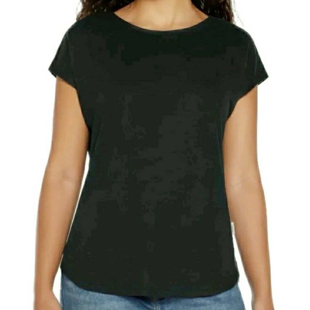 New ORVIS Womens Short Sleeve Top Pima Cotton Size Small  Navy